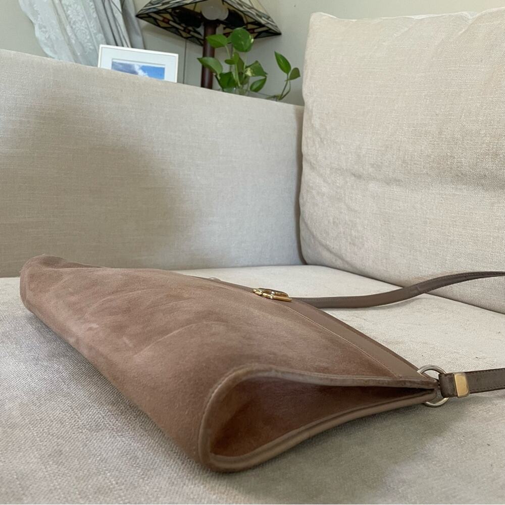 DIOR Christian Dior Taupe / Light Brown Suede Leather Shoulder Bag - Picture 11 of 16